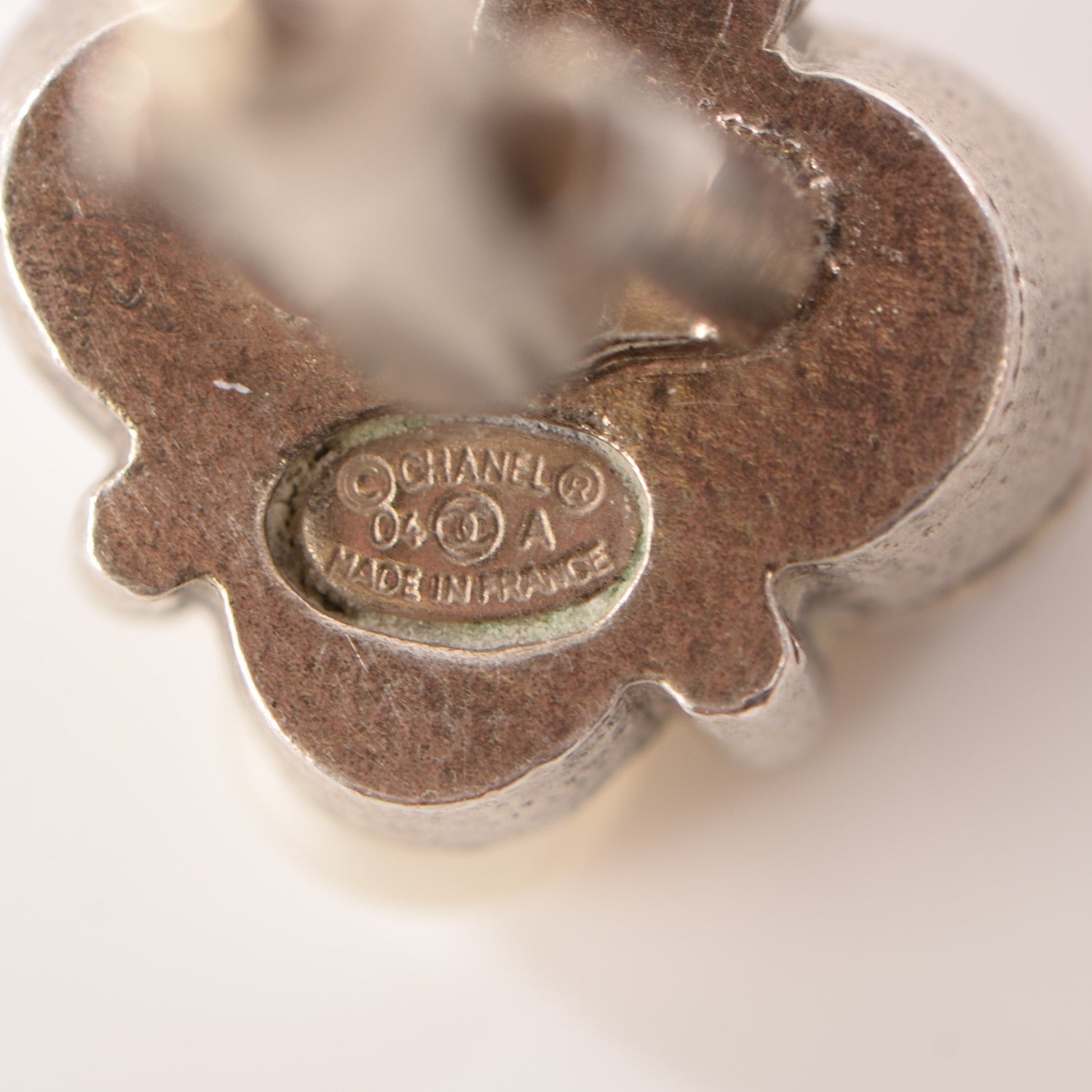 Chanel Pearl Crystal CC Cufflinks Silver 5 of 5