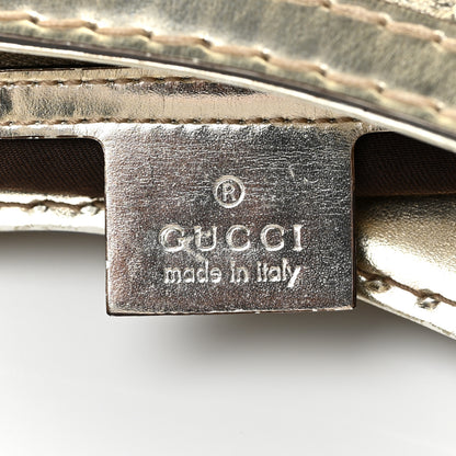 Gucci Metallic Guccissima Queen Bow Hobo Platinum 5 of 14