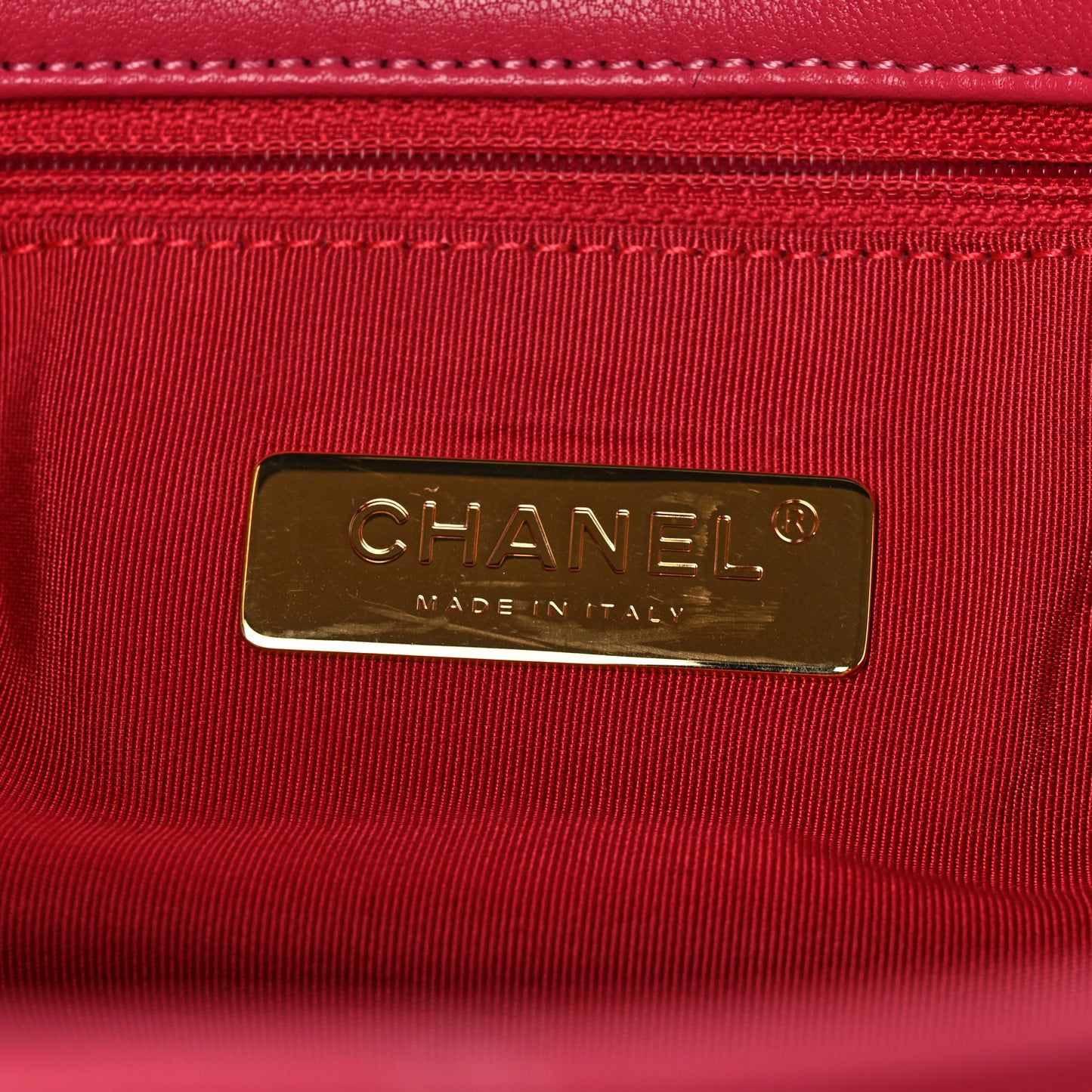 Lambskin Quilted Large Chanel 19 Flap Dark Pink