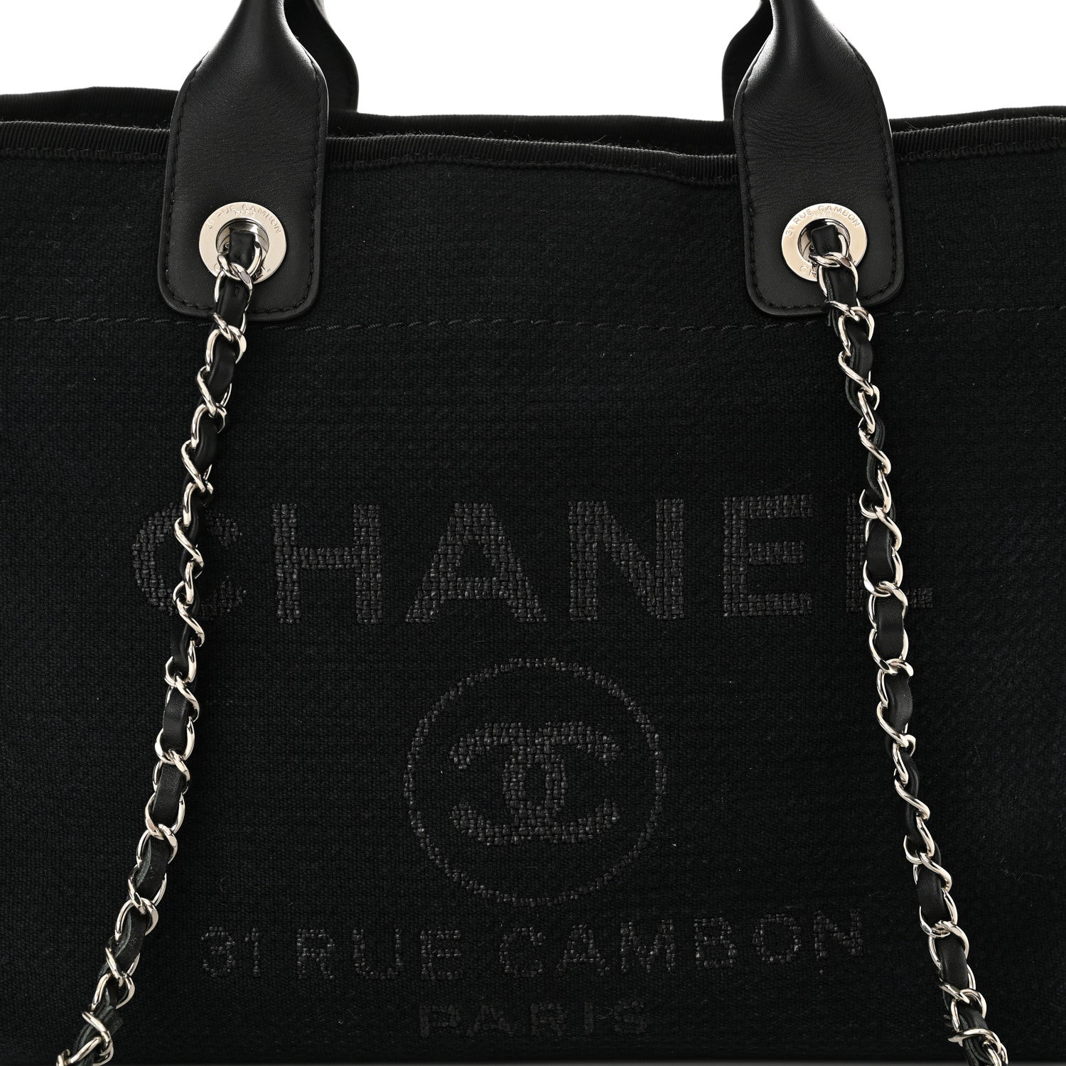 Chanel Mixed Fibers Small Deauville Tote Navy Blue 8 of 10