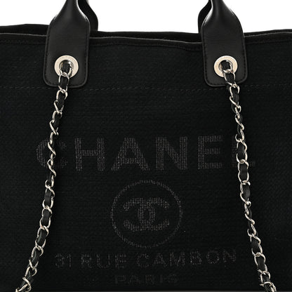 Chanel Mixed Fibers Small Deauville Tote Navy Blue 8 of 10