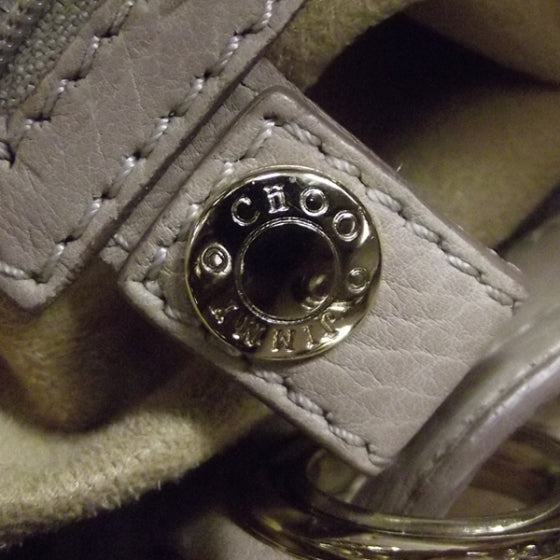 Jimmy Choo Leather Riki Tote Bag Stone 9 of 10