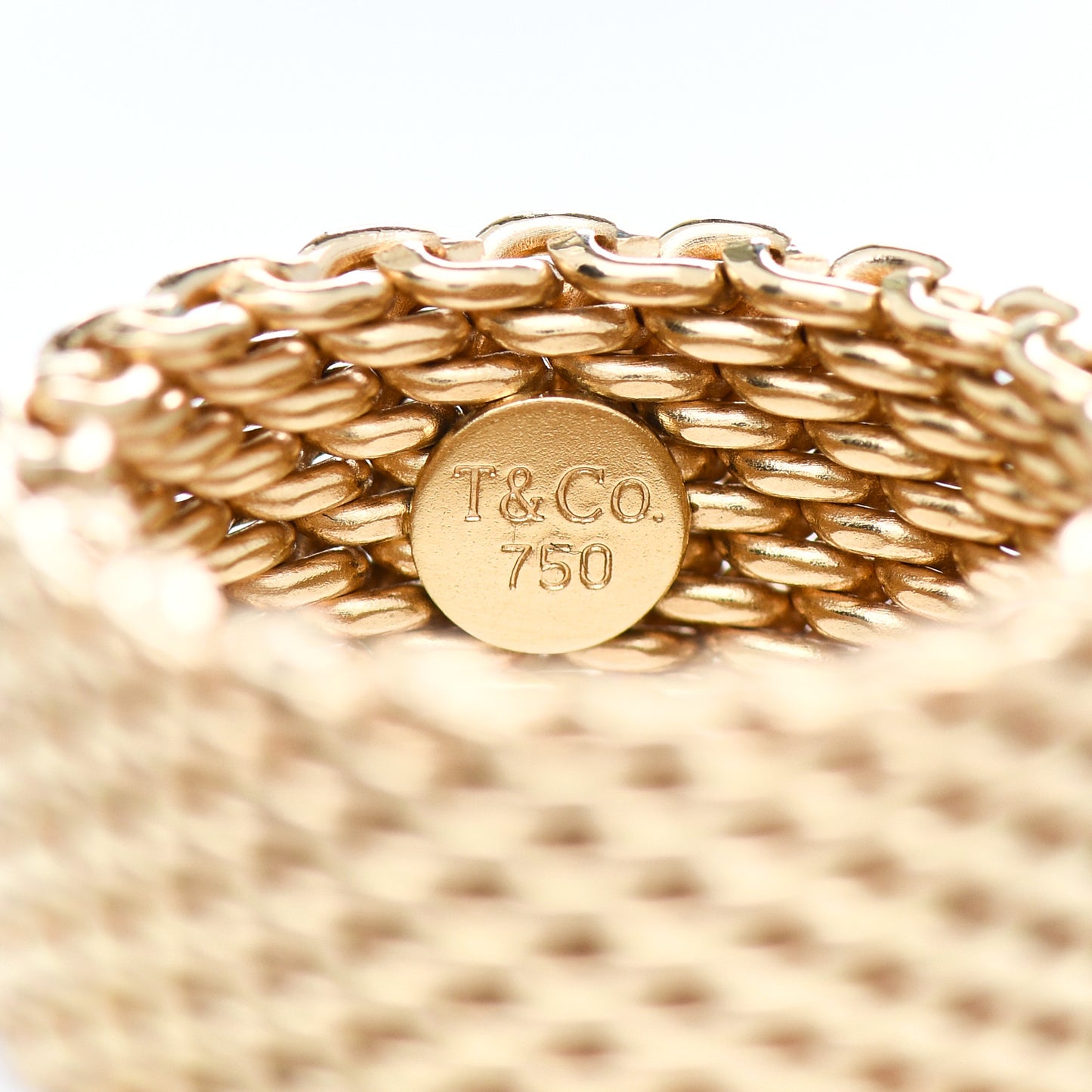18K Yellow Gold Wide Somerset Mesh Ring 55 7.25