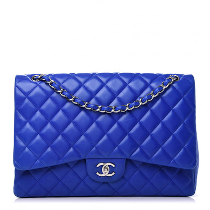 Chanel Lambskin Quilted Maxi Single Flap Blue 1 of 9