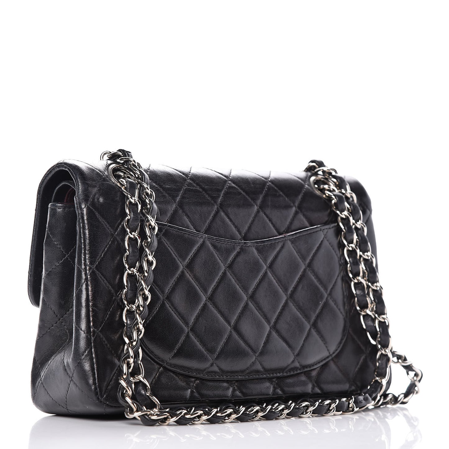 Lambskin Quilted Small Double Flap Black