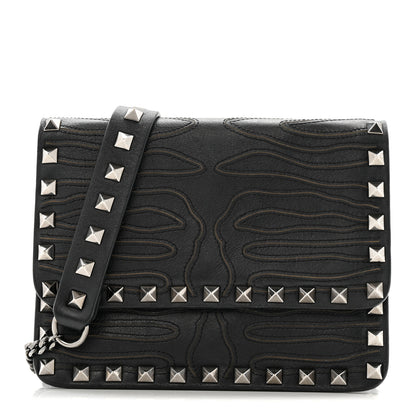 Valentino Garavani Calfskin Embroidered Rockstud Mini Crossbody Bag Black 1 of 13