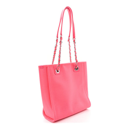 Chanel Canvas Mini Deauville Tote Pink Orange 3 of 10