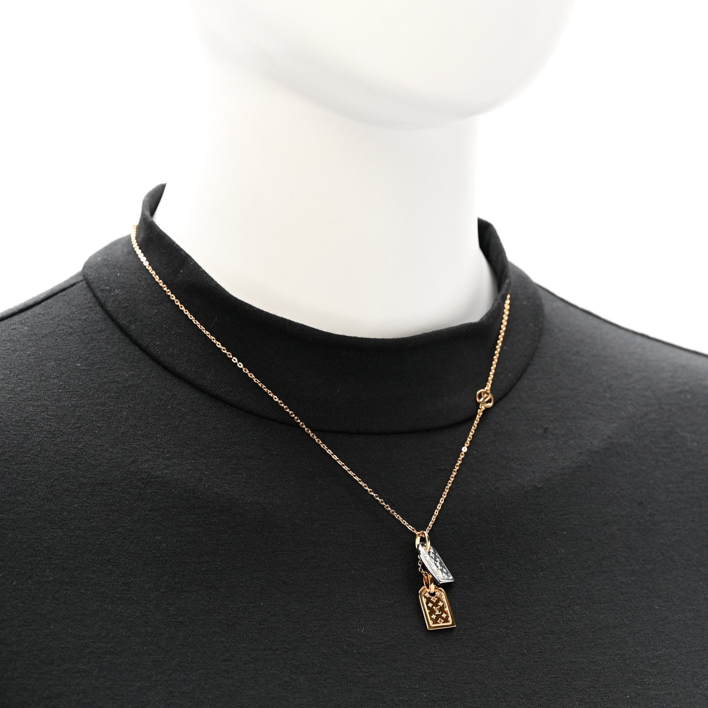 Crystal Precious Nanogram Name Tag Necklace Gold Silver