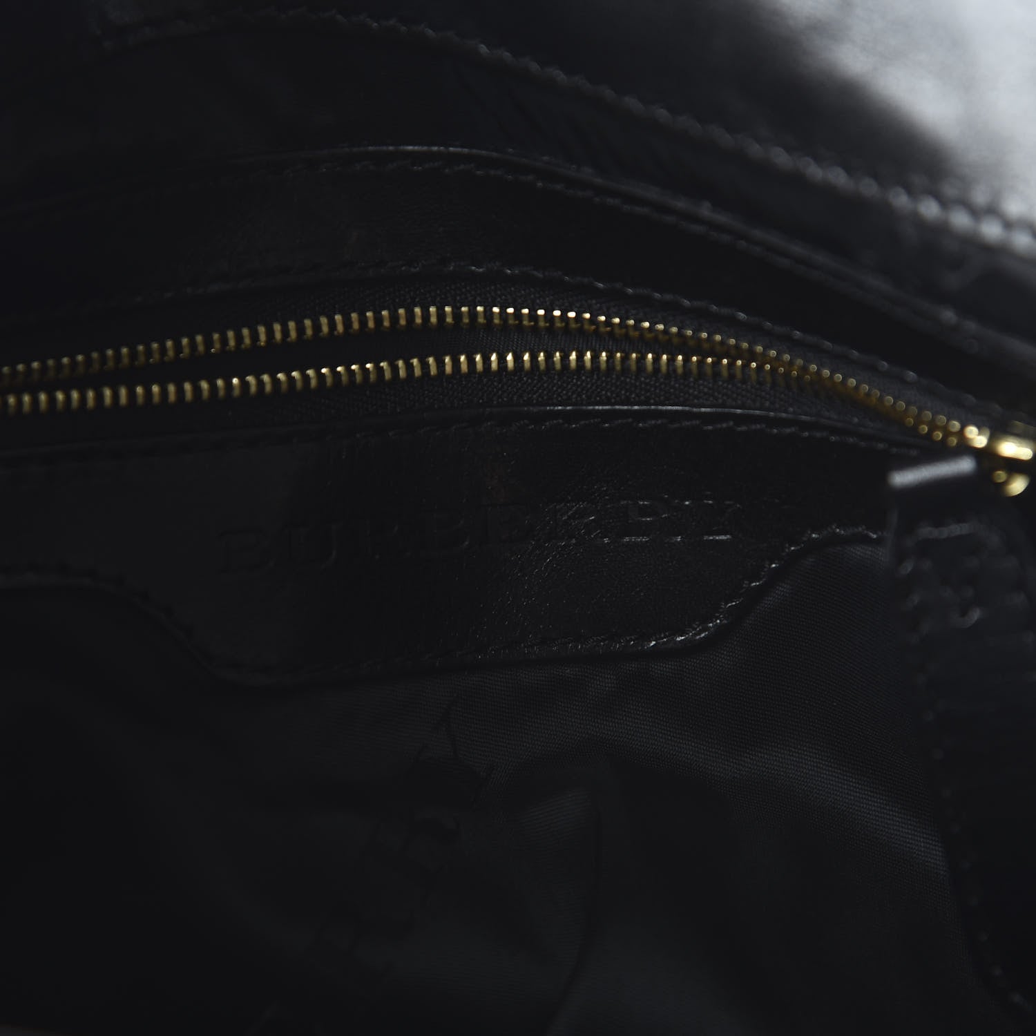 Burberry Soft Lambskin Bridle Calfskin Medium Gosford Hobo Black 8 of 9