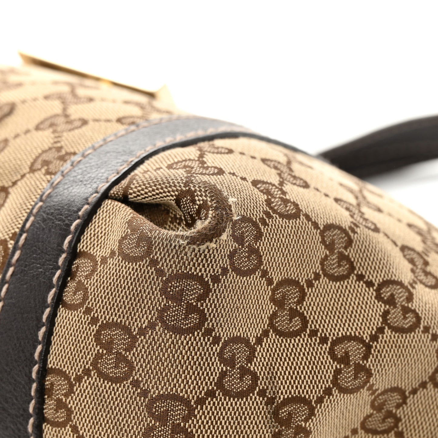 Monogram Medium New Ladies Web Tote Dark Brown
