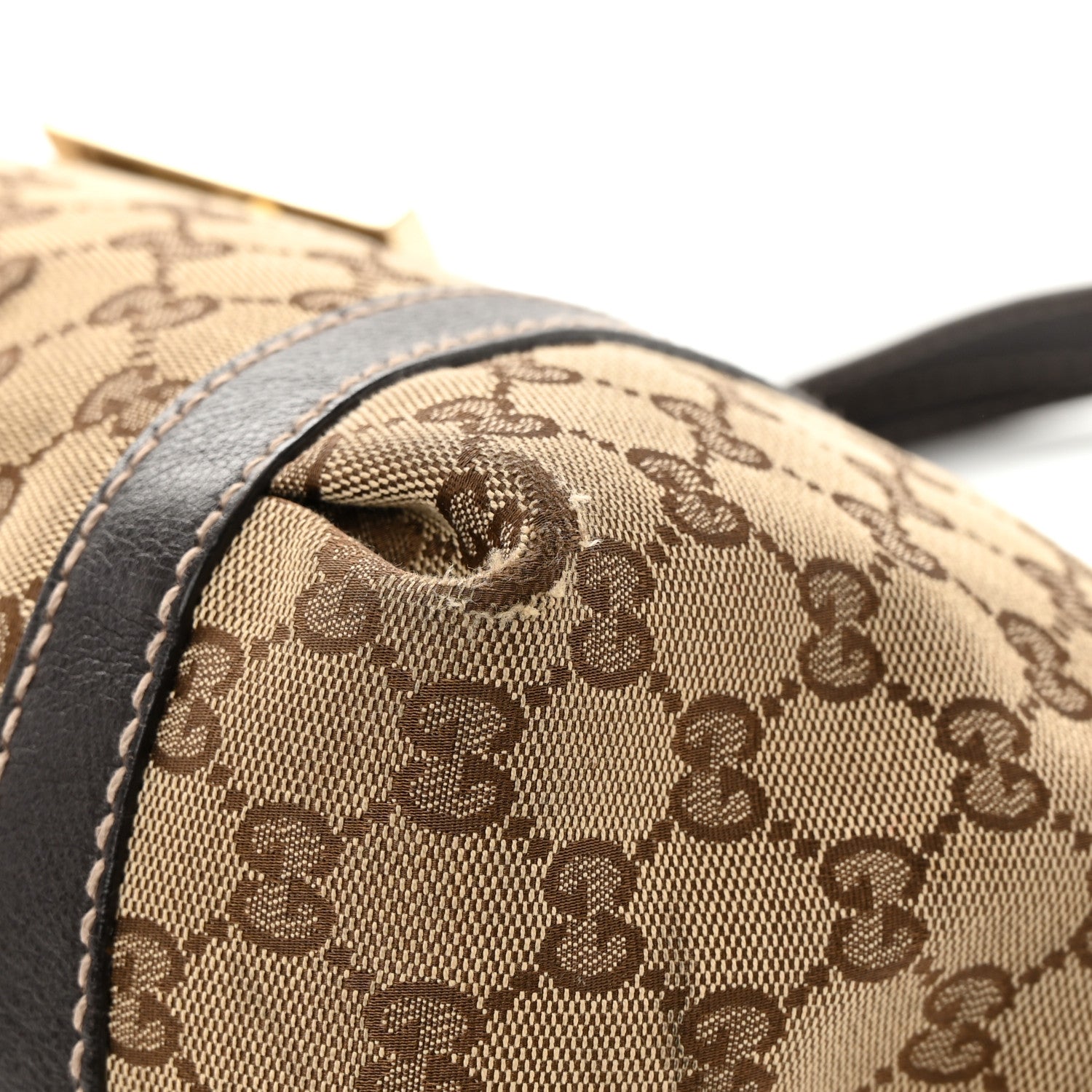 Gucci Monogram Medium New Ladies Web Tote Dark Brown 10 of 17