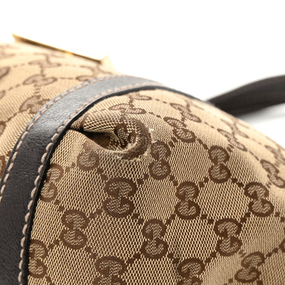 Gucci Monogram Medium New Ladies Web Tote Dark Brown 10 of 17
