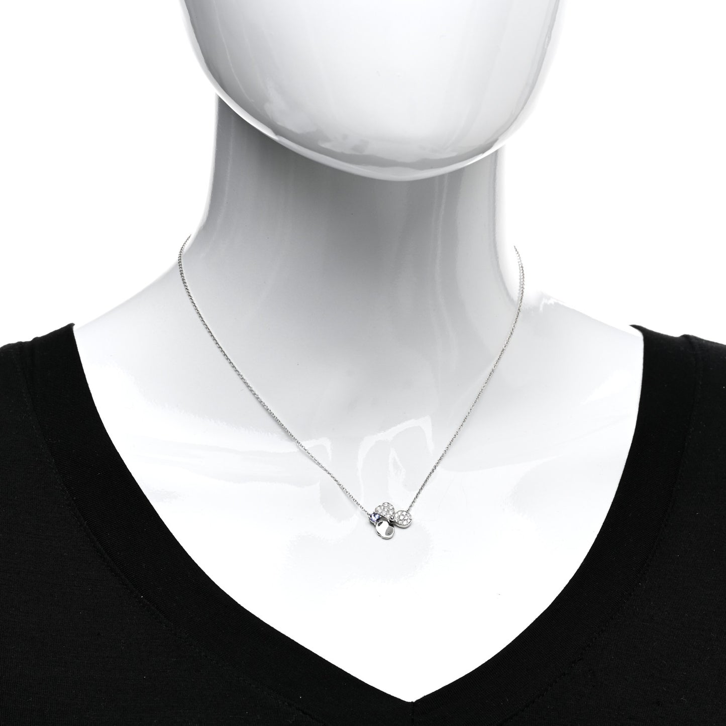 Platinum Diamond Tanzanite Paper Flowers Pendant Necklace