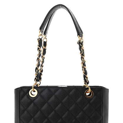 Chanel Caviar Quilted Petit Shopping Tote PST Black 8 of 10