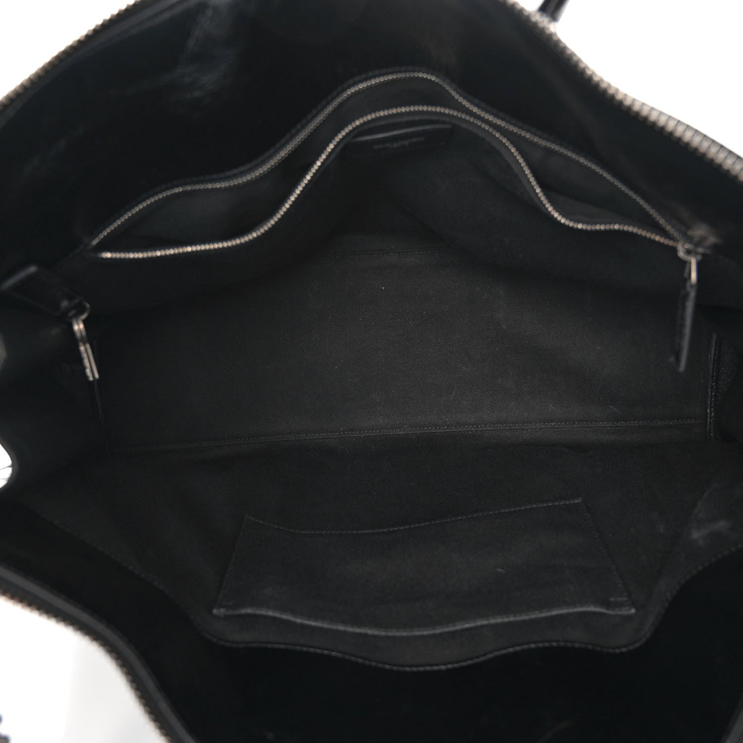 Saint Laurent Cracked Shiny Calfskin Souple 36H Sac De Jour Duffle Black 5 of 10