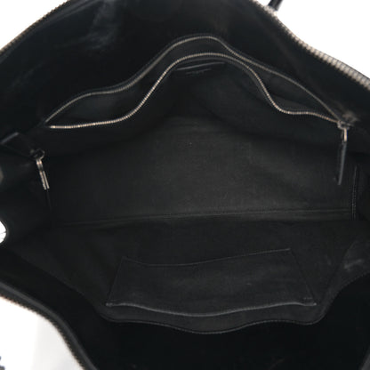 Saint Laurent Cracked Shiny Calfskin Souple 36H Sac De Jour Duffle Black 5 of 10