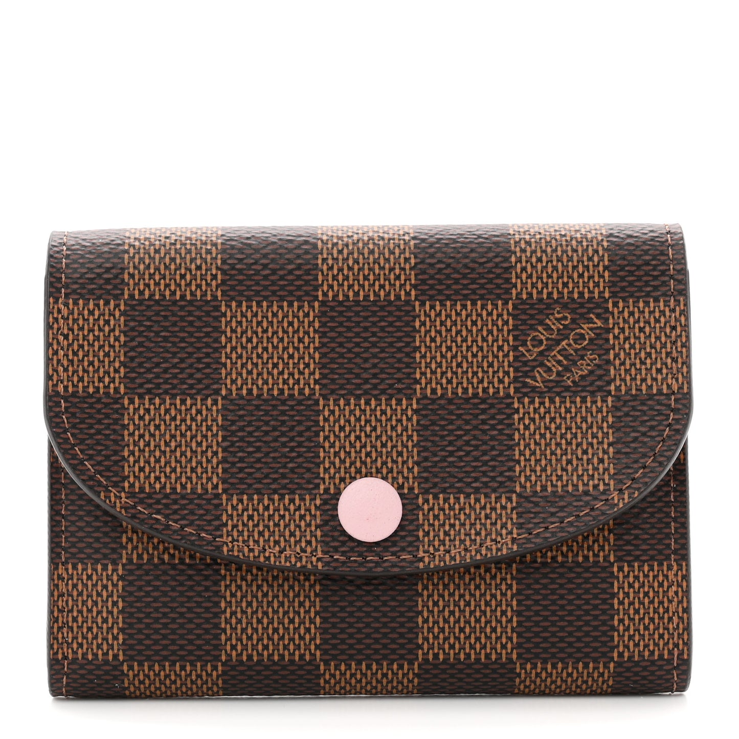 Damier Ebene Rosalie Coin Purse Rose Ballerine