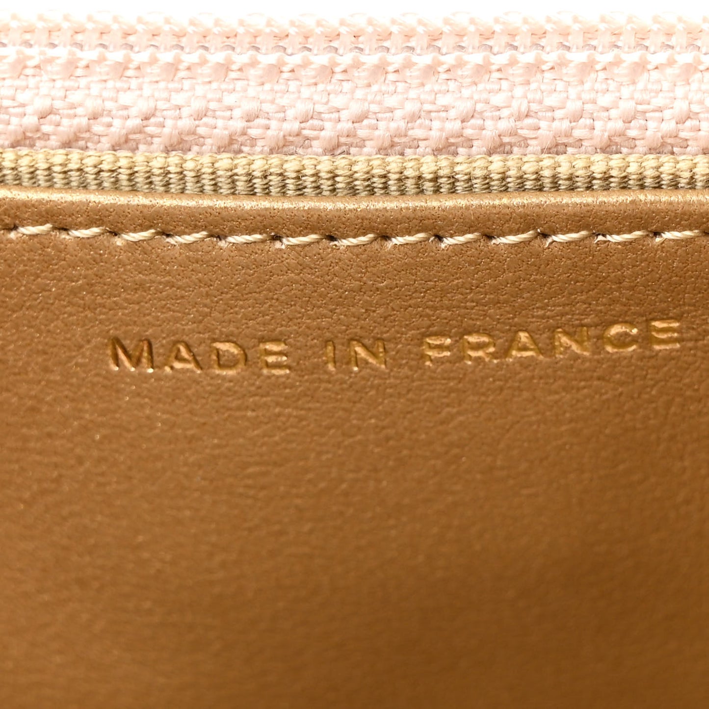 Lambskin Quilted CC Pearl Crush Wallet on Chain WOC Light Beige