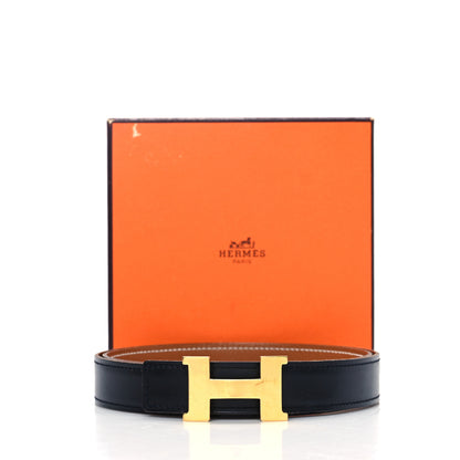 Hermes Box Togo 24mm Mini Constance H Belt 80 32 Black Gold 7 of 7