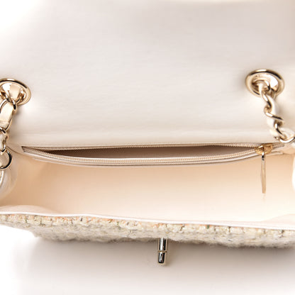 Chanel Tweed Quilted Mini Rectangular Flap Off White 5 of 14