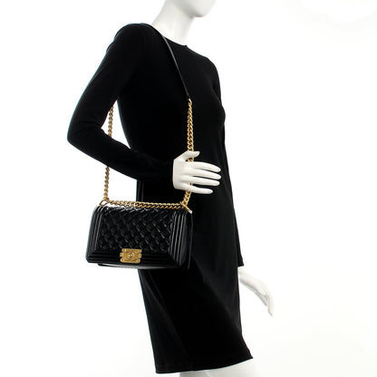 Chanel Lambskin Quilted Medium Boy Flap Black 2 of 7