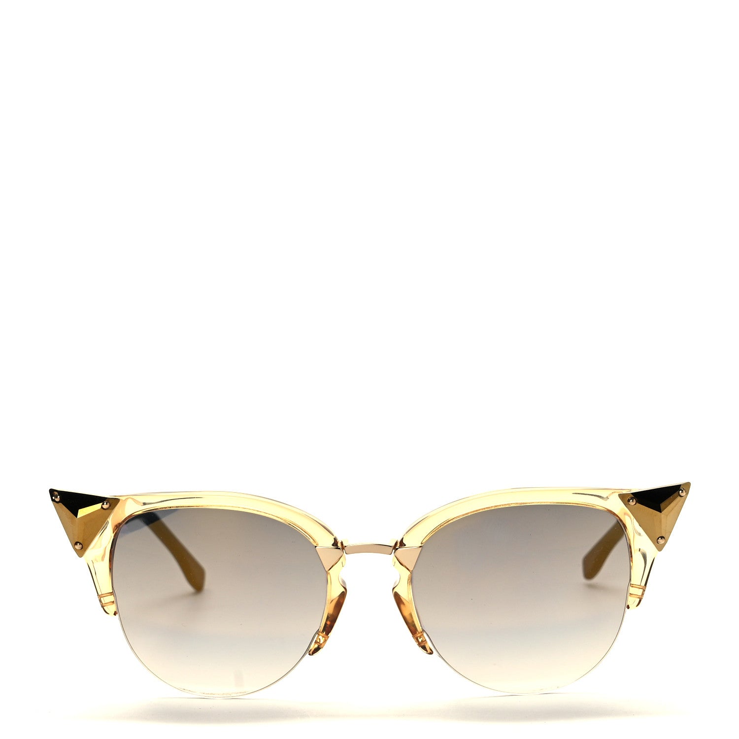 Fendi Metal Iridia Cat Eye Sunglasses FF 0041/S Gold 2 of 7