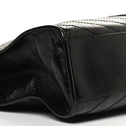 Saint Laurent Crinkled Calfskin Matelasse Monogram Niki Shoulder Bag Black 10 of 11