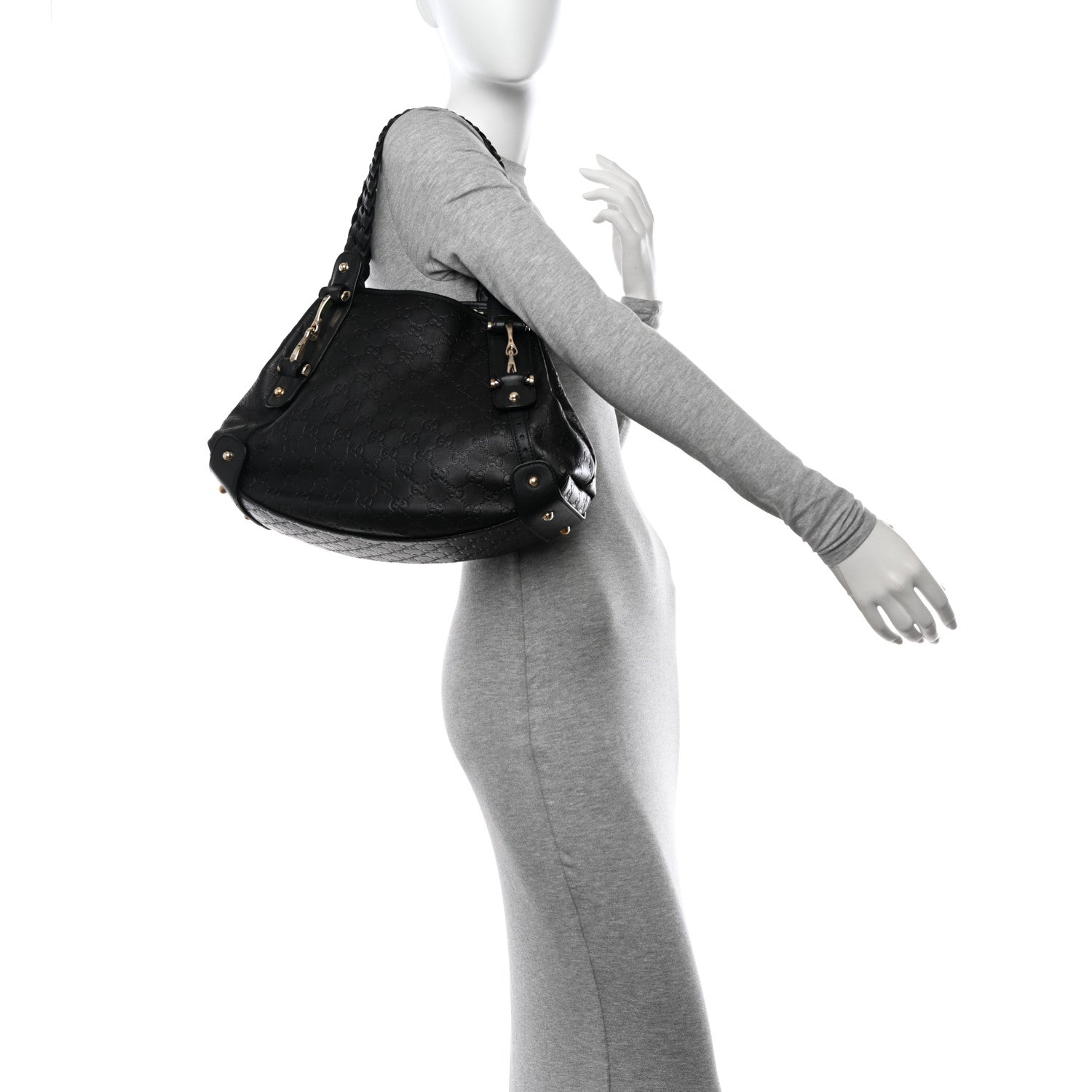 Gucci Guccissima Small Pelham Shoulder Bag Black 2 of 15