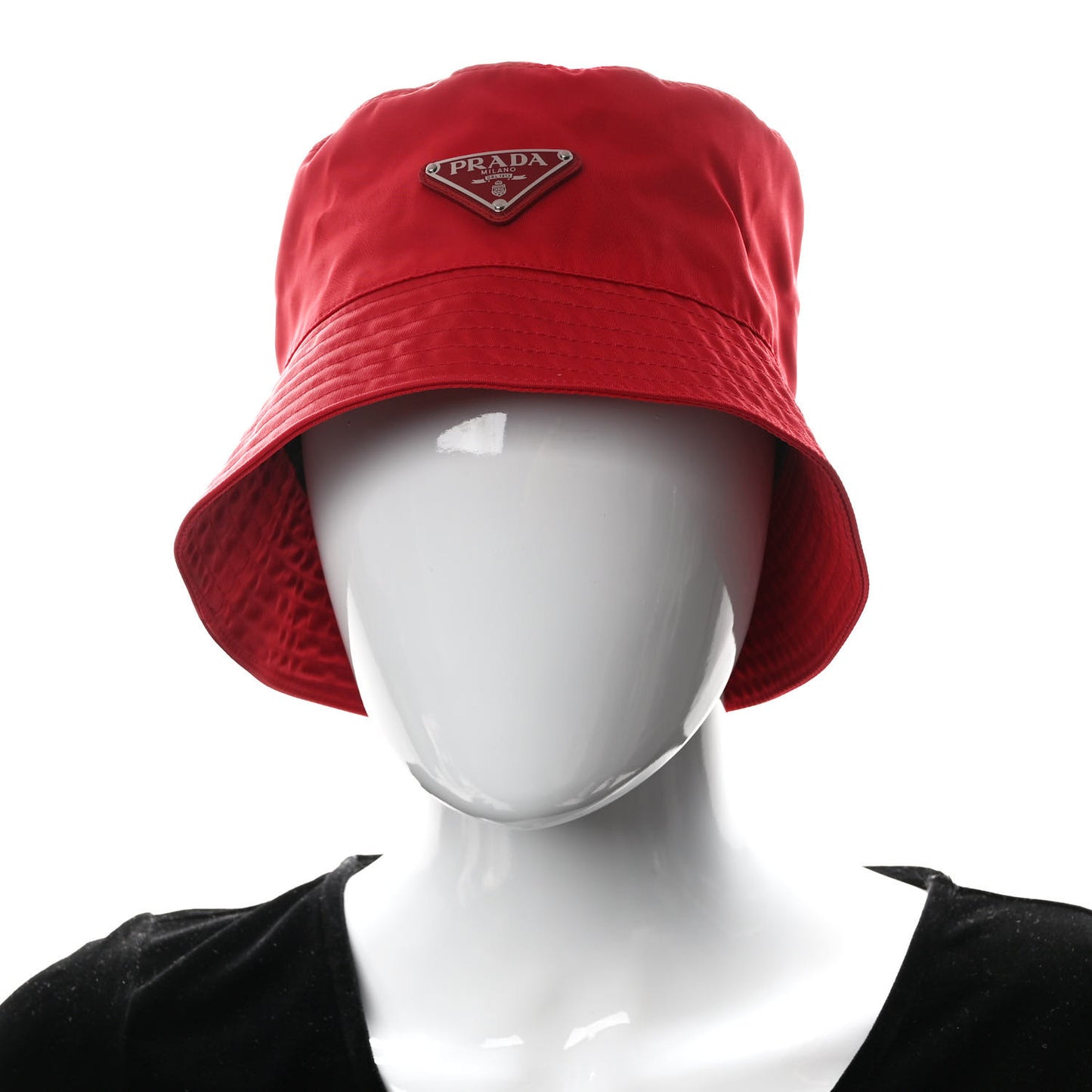 Tessuto Nylon Bucket Hat M Rosso