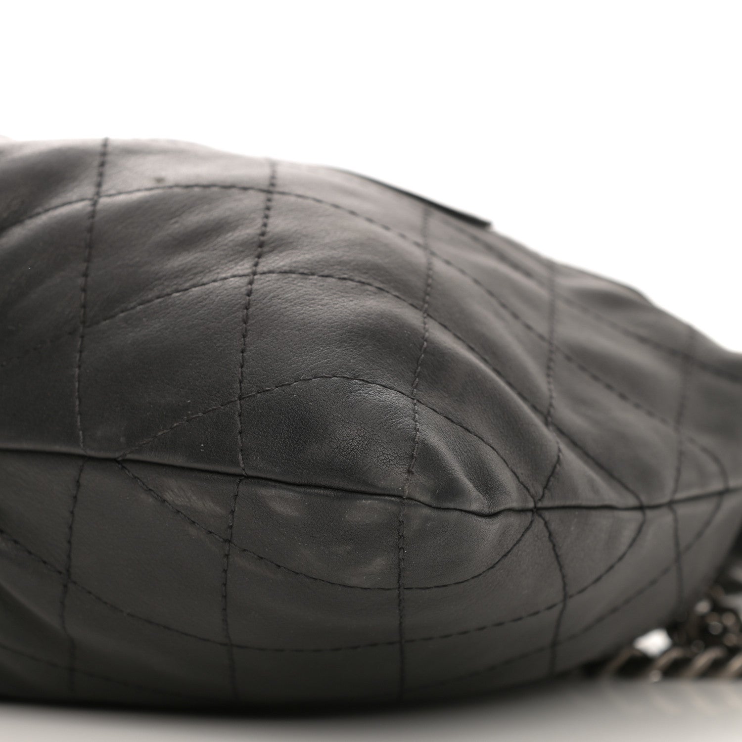 Chanel Calfskin Stitched Double Zip Hobo Black 10 of 14