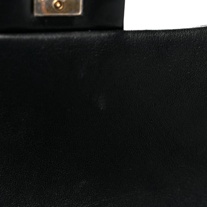 Chanel Lambskin Quilted Small Chain Top Handle Flap Black 10 of 11