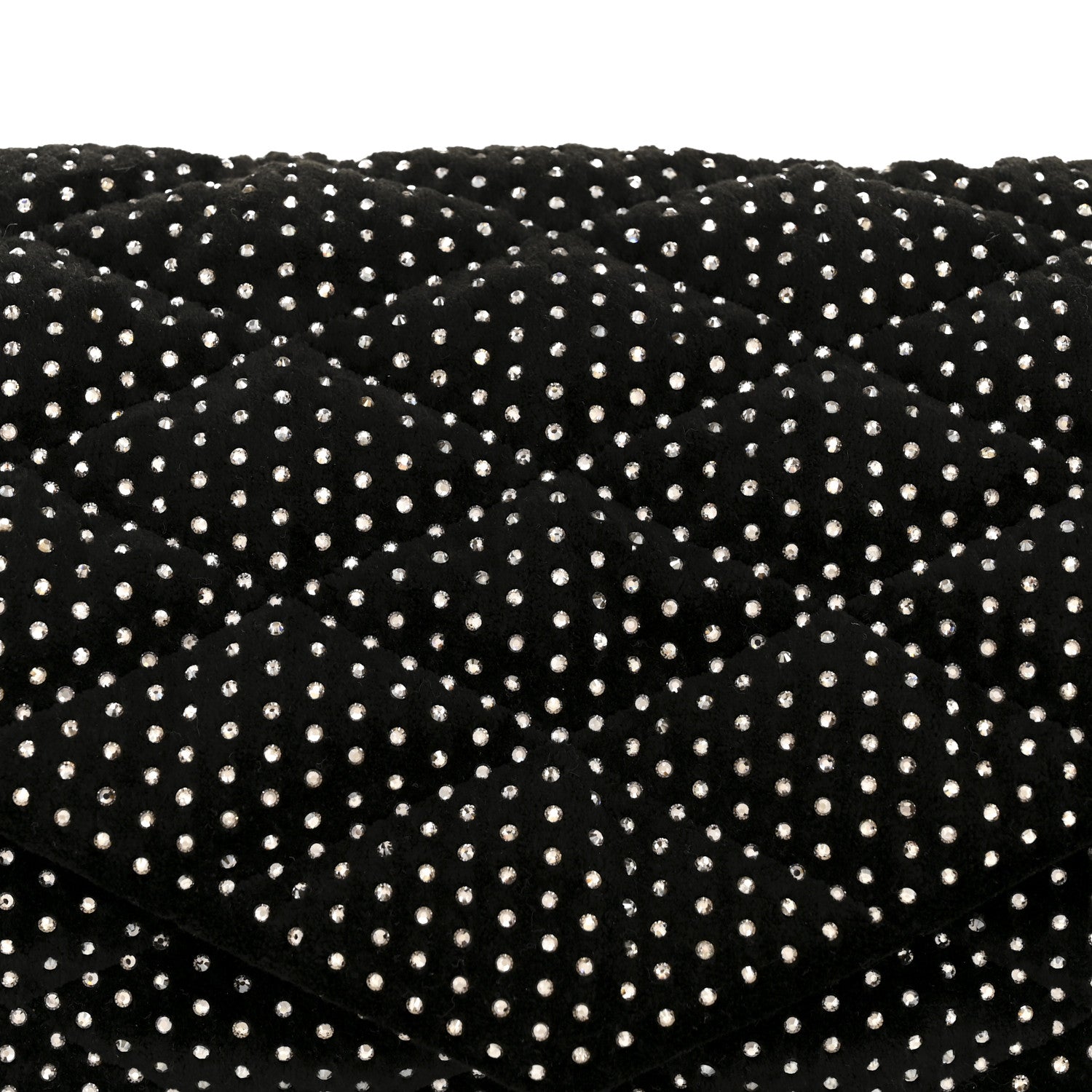 Saint Laurent Velvet Lambskin Quilted Rhinestone Sade Puffer Envelope Clutch Black 8 of 10