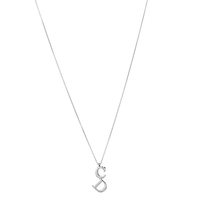 Christian Dior Metal CD Necklace Silver 1 of 6