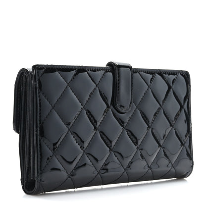 Chanel Patent Quilted Large Brilliant Flap Wallet Black 3 of 10