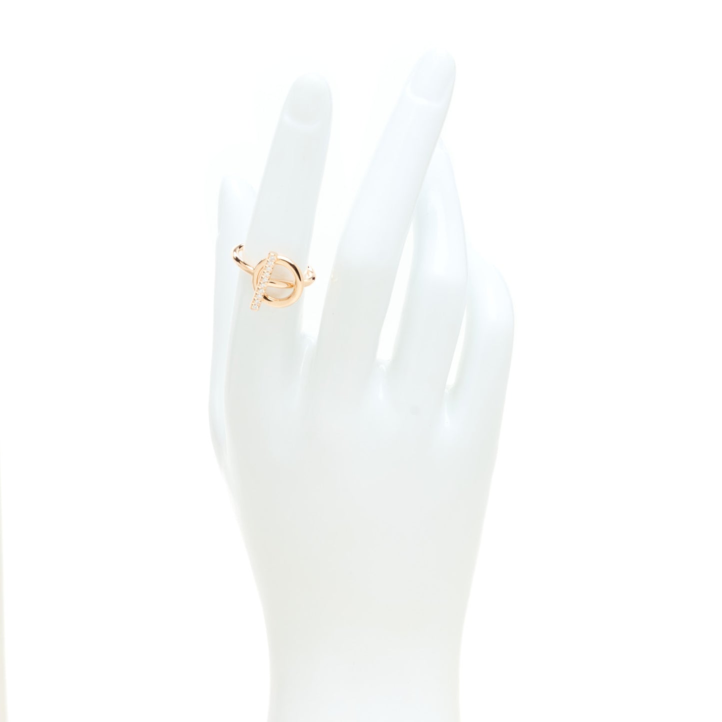 18K Rose Gold Diamond PM Echappee Ring 51 5.75