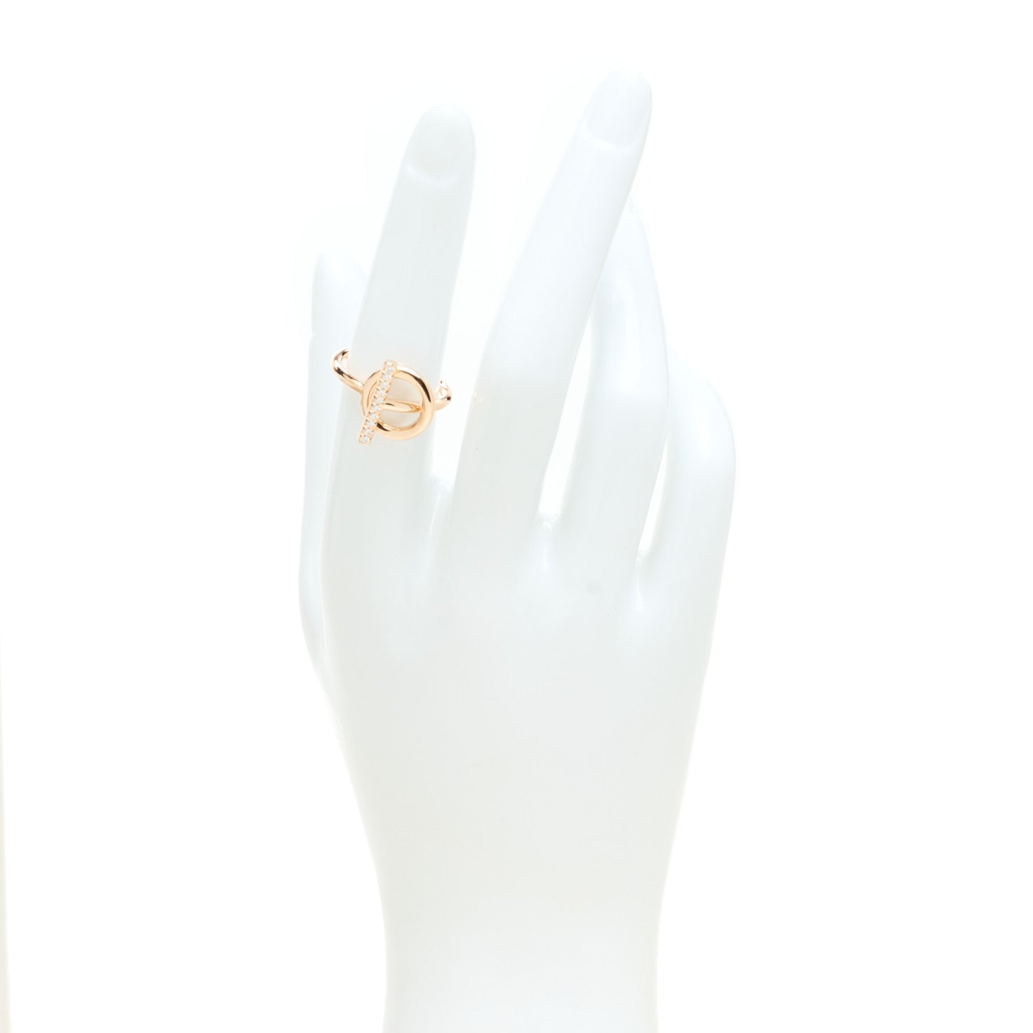 Hermes 18K Rose Gold Diamond PM Echappee Ring 51 5.75 2 of 5