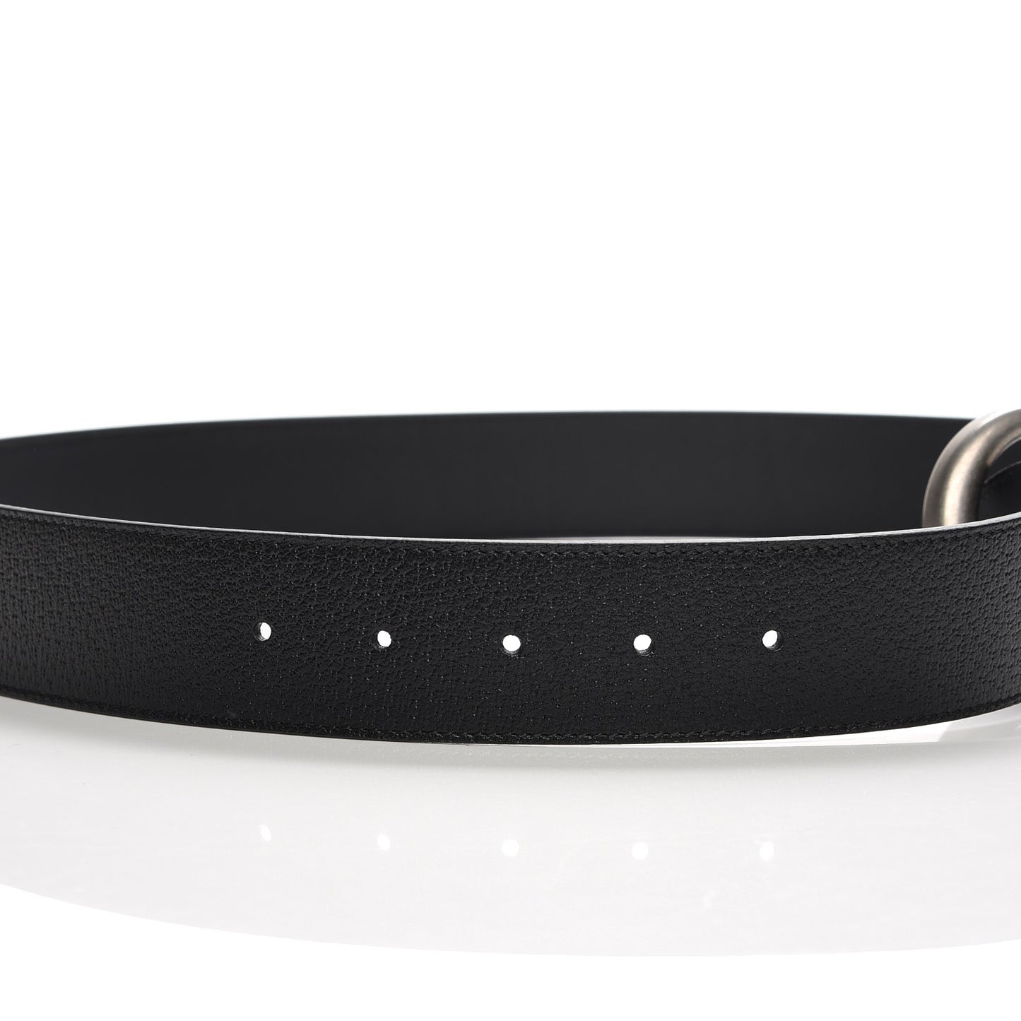 Textured Dollar Calfskin Nickel Double G 40mm Belt 90 36 Black