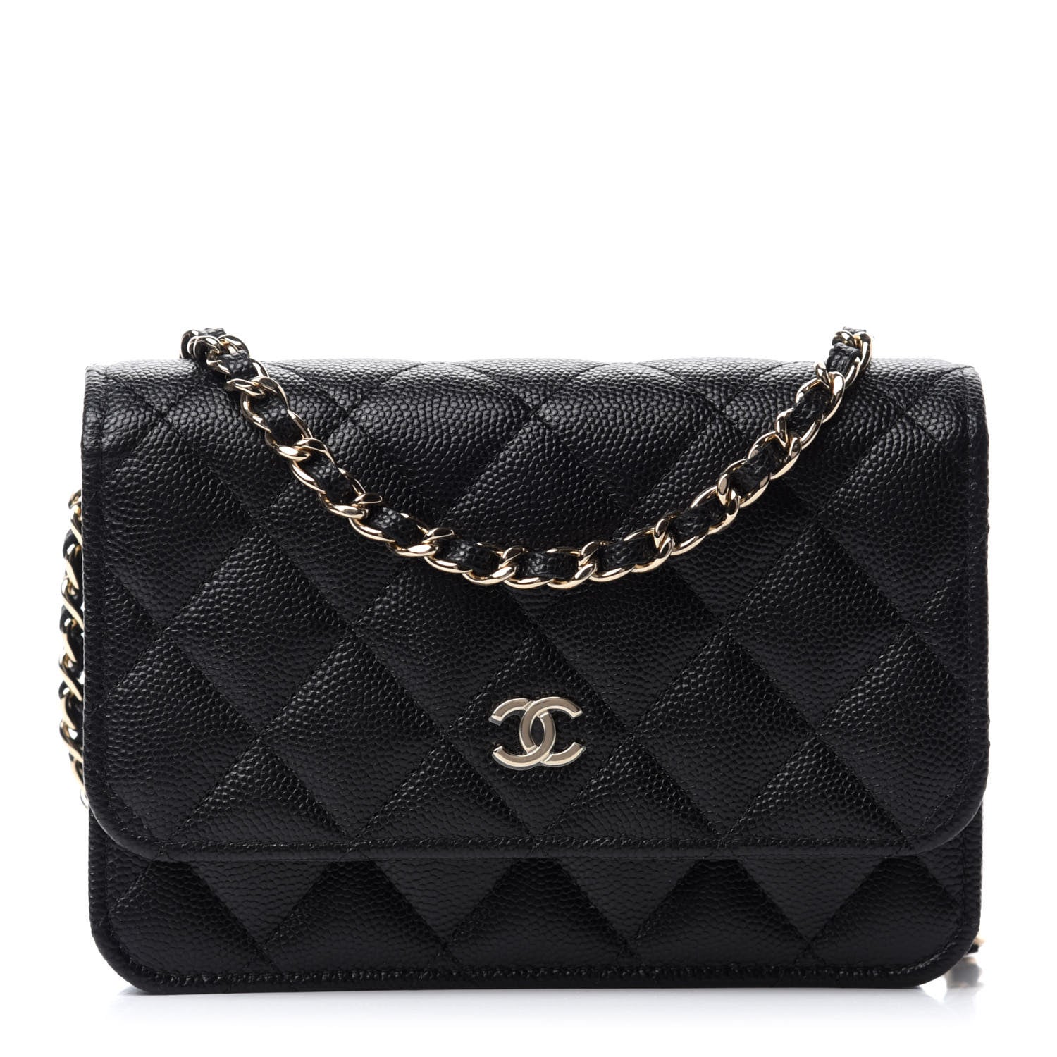Chanel Caviar Quilted Mini Wallet On Chain WOC Black 1 of 11