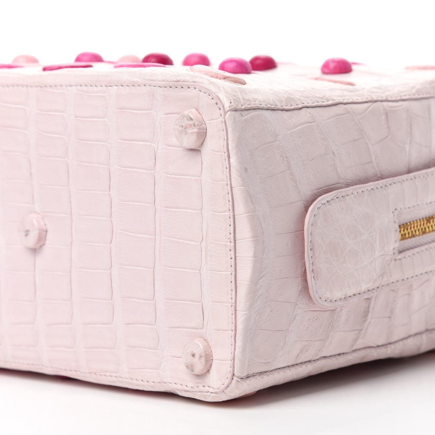 Nancy Gonzalez Crocodile Small Heart Cube Crossbody Bag Pink Multicolor 7 of 15