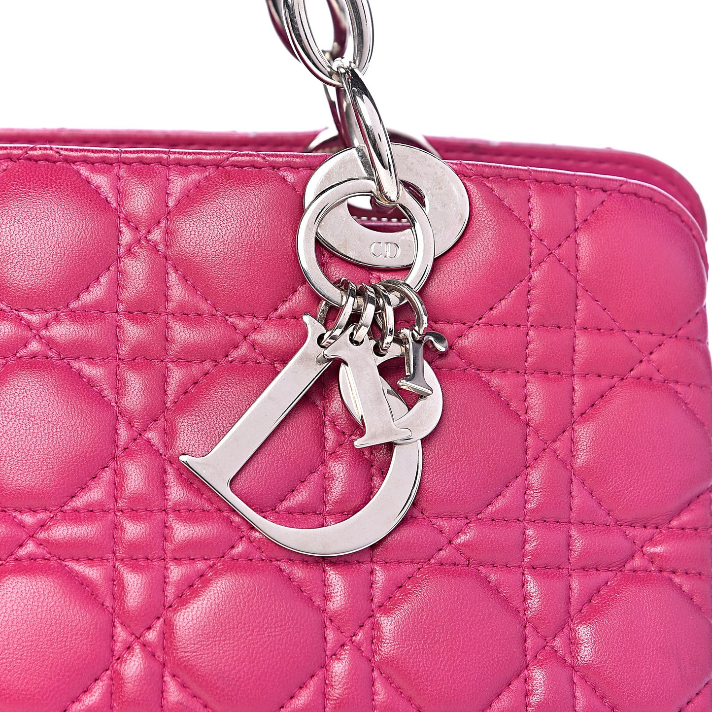 Lambskin Cannage Small Dior Soft Zipped Shopping Tote Pink