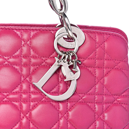 Christian Dior Lambskin Cannage Small Dior Soft Zipped Shopping Tote Pink 12 of 18