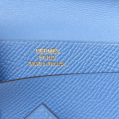 Hermes Epsom Bearn Card Holder Wallet Bleu Paradis 6 of 8