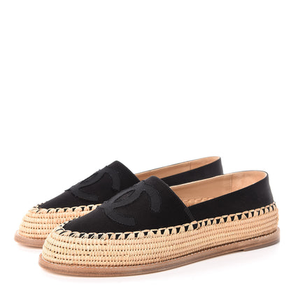Chanel Satin Grosgrain CC Espadrilles 38 Black 3 of 8
