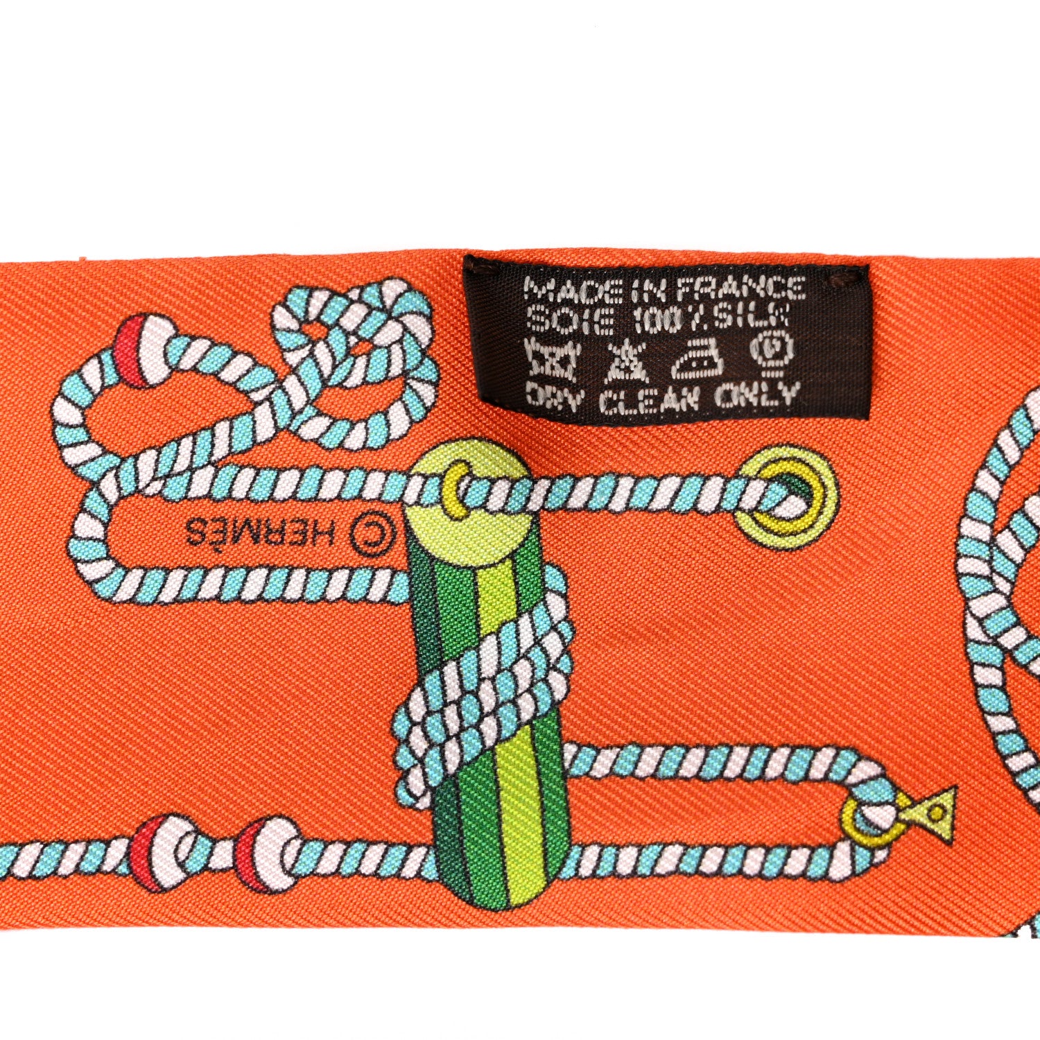 Hermes Silk Cordages Twilly Scarf Orange 2 of 4