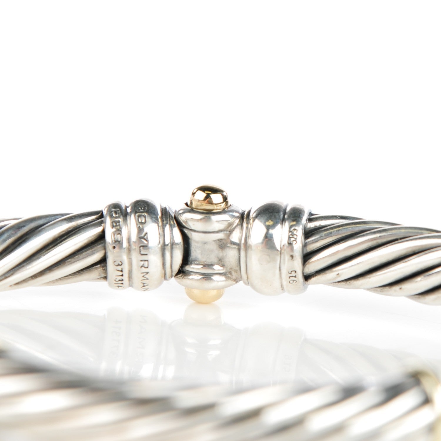 David Yurman Sterling Silver 14K Yellow Gold 7mm Metro Cable Bracelet 6 of 6