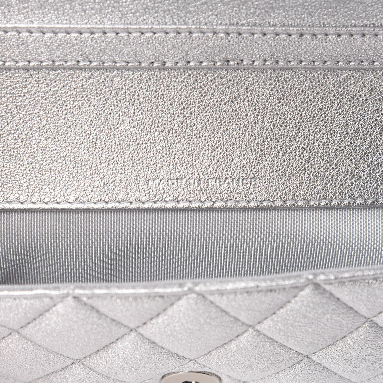Chanel Metallic Lambskin Quilted Glasses Case With Chain Silver 9 of 11