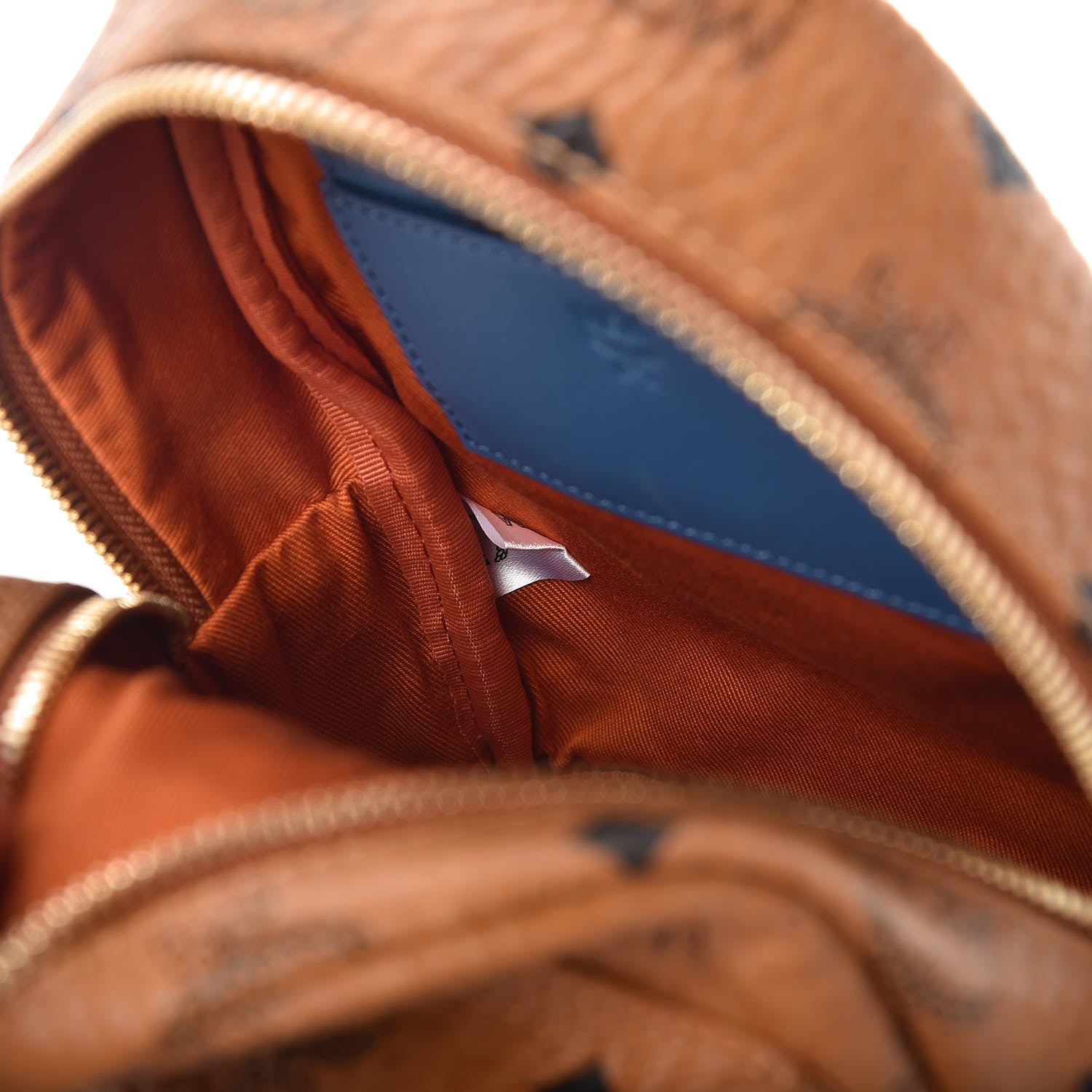 MCM Visetos X-Mini Stark Backpack Cognac Blue 9 of 9