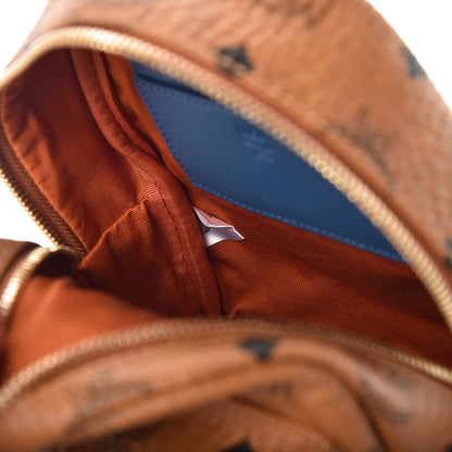 MCM Visetos X-Mini Stark Backpack Cognac Blue 9 of 9