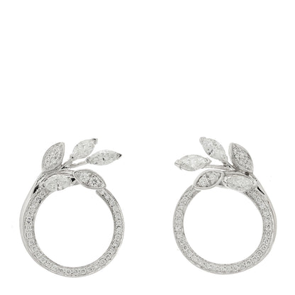 Tiffany Platinum Diamond Victoria Vine Circle Earrings 1 of 4