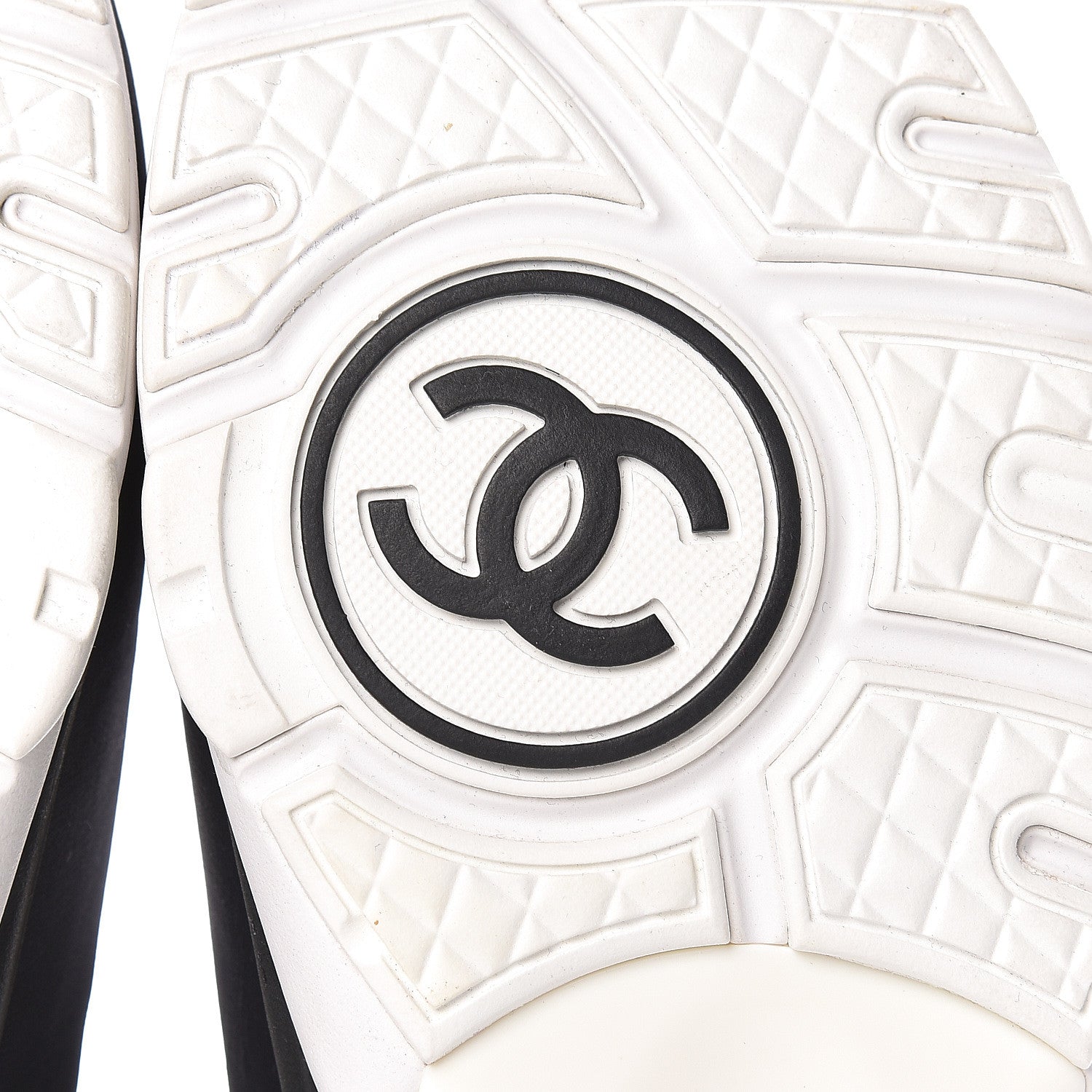 Chanel Lycra Fabric Womens CC Sneakers 39 Black White Pink 7 of 10
